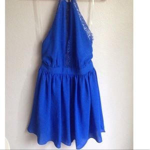 Blue halter sun dress